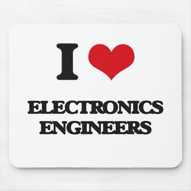 Alfombrilla De Ratón Amo a ingenieros electrónicos (Frente)
