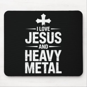 Alfombrilla De Ratón Amo a Jesús y el Heavy Metal _8