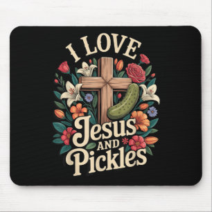 Alfombrilla De Ratón Amo a Jesús y los pepinillos