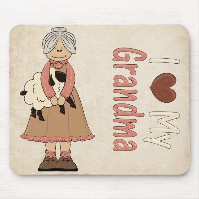 Alfombrilla De Ratón Amo a la abuela Mousepad (Frente)