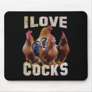 Alfombrilla De Ratón Amo A Los Amantes De Pollos Graciosos De Roosters