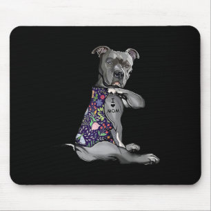 Alfombrilla De Ratón Amo A Mamá Funny Madres De Flores De Pitbull Tatto
