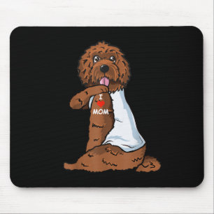 Alfombrilla De Ratón Amo a Mamá Tattoo Labradoodle Mamá Perro Mujeres a