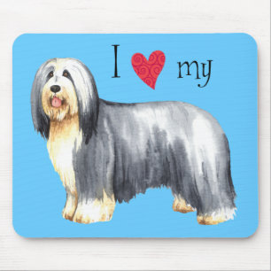 Alfombrilla De Ratón Amo a mi Collie con barba