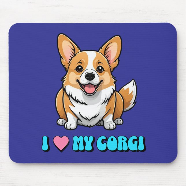 Alfombrilla De Ratón Amo a mi Corgi (Frente)
