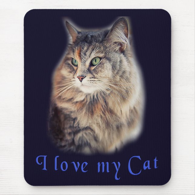 Alfombrilla De Ratón Amo a mi gato (Frente)
