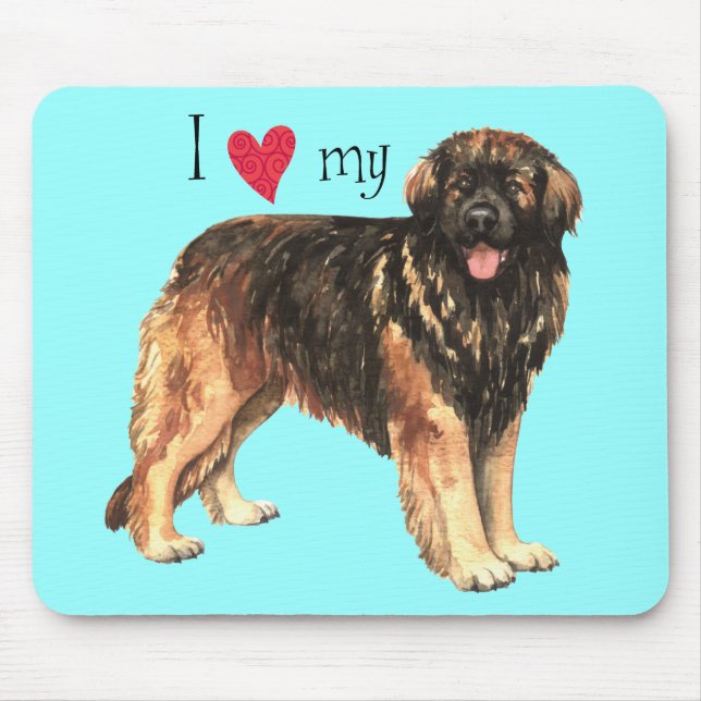 Alfombrilla De Ratón Amo a mi Leonberger (Frente)