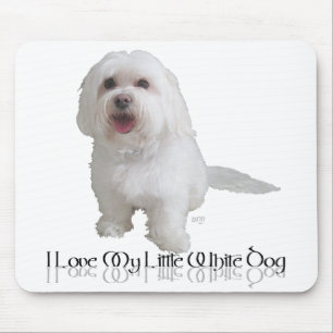Alfombrilla De Ratón Amo a mi pequeño perro blanco - Havanese