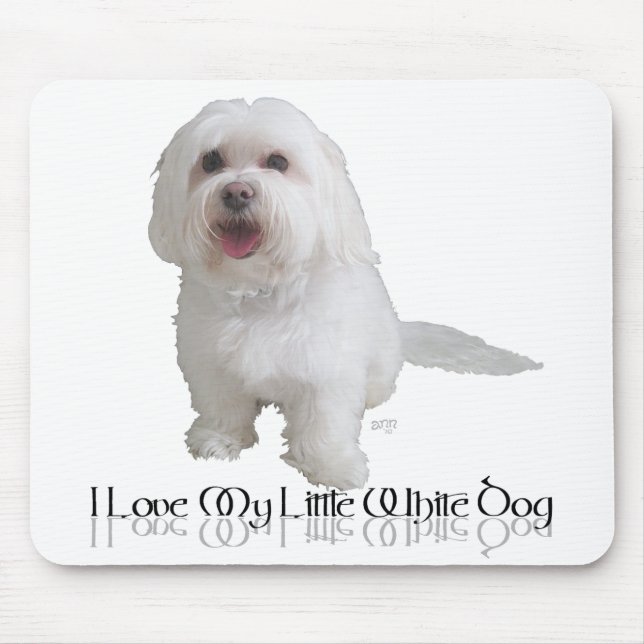 Alfombrilla De Ratón Amo a mi pequeño perro blanco - Havanese (Frente)