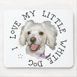Alfombrilla De Ratón Amo a mi pequeño perro blanco Poodle / Bichon Mix