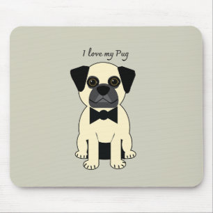 Alfombrilla De Ratón Amo a mi Pug