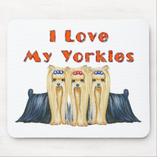 Alfombrilla De Ratón Amo a mis Yorkies Art Design Mousepad