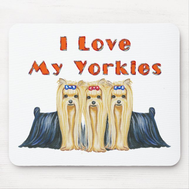 Alfombrilla De Ratón Amo a mis Yorkies Art Design Mousepad (Frente)