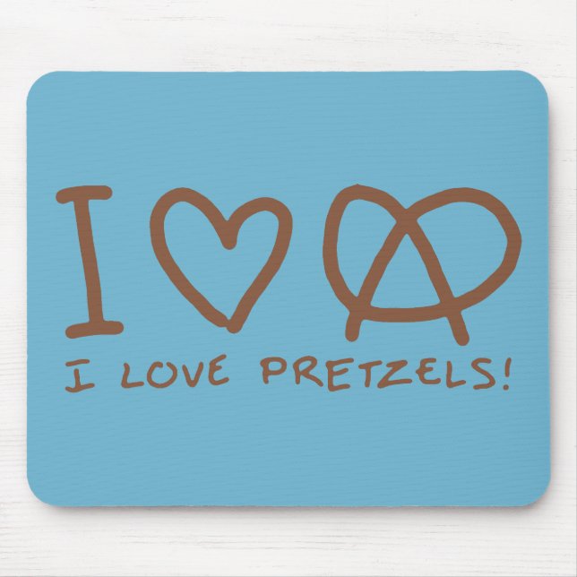 Alfombrilla De Ratón Amo a Pretzels (Frente)