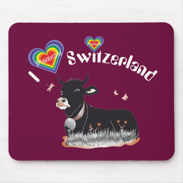 Alfombrilla De Ratón Amo a Suiza Mauspad (Frente)