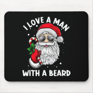 Alfombrilla De Ratón Amo A Un Hombre Con Una Barba, Navidades De Papá N