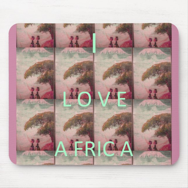 Alfombrilla De Ratón Amo África - Patrón de paisaje cultural (Frente)