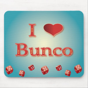 Alfombrilla De Ratón Amo Bunco en rojo con los dados rojos
