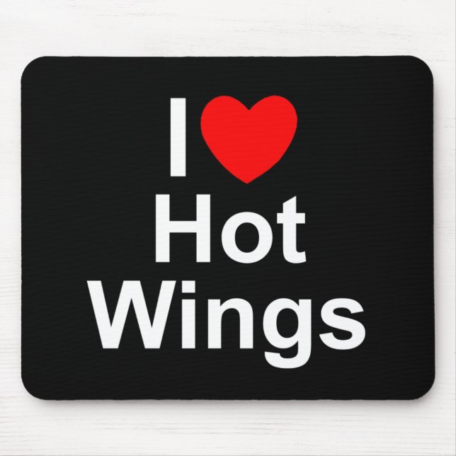 Alfombrilla De Ratón Amo (corazón) las alas calientes (Frente)