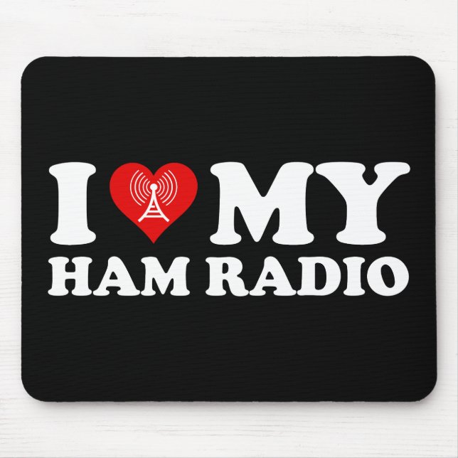 Alfombrilla De Ratón Amo (Corazón) Mi Radio Ham (Frente)