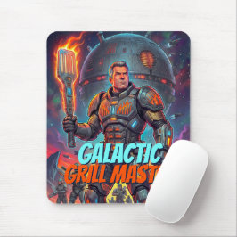 Alfombrilla De Ratón Amo del Grill Galáctico Dibujo Animado Divertido d