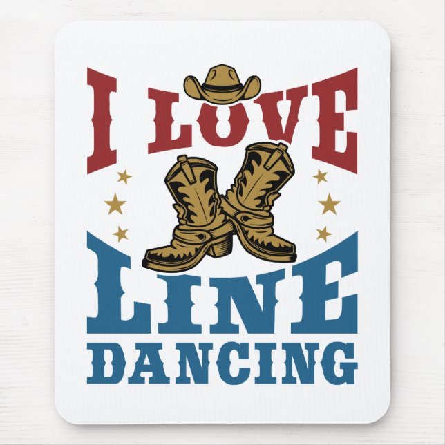 Alfombrilla De Ratón Amo el baile de la línea (Frente)
