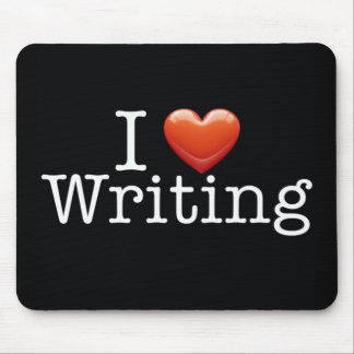 Alfombrilla De Ratón Amo el escribir del cojín de ratón negro