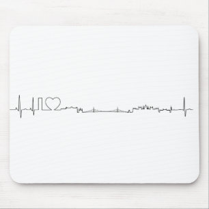 Alfombrilla De Ratón Amo el recuerdo de Budapest (estilo del ecg)