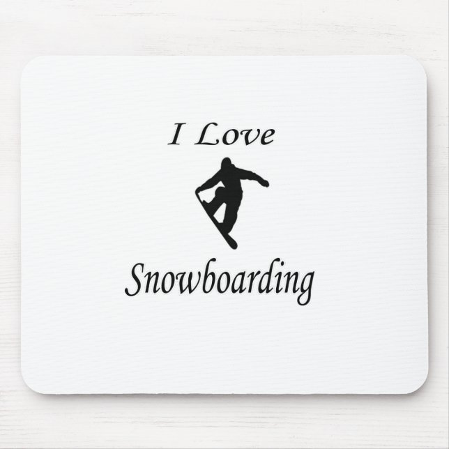 Alfombrilla De Ratón Amo El Snowboard (Frente)