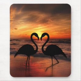 Alfombrilla De Ratón Amo Flamingo Sunset vista romántico Triptych Acry