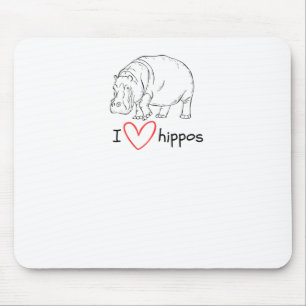 Alfombrilla De Ratón Amo Hippos - Pegatina de Vida Silvestre