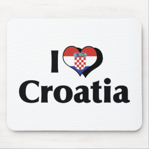 Alfombrilla De Ratón Amo la bandera de Croacia