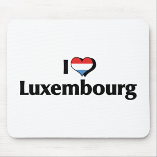 Alfombrilla De Ratón Amo la bandera de Luxemburgo
