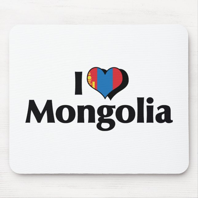 Alfombrilla De Ratón Amo la bandera de Mongolia (Frente)