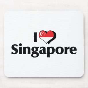 Alfombrilla De Ratón Amo la bandera de Singapur