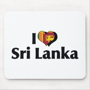 Alfombrilla De Ratón Amo la bandera de Sri Lanka