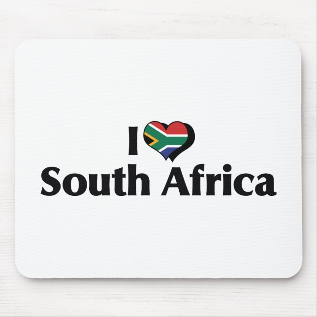 Alfombrilla De Ratón Amo la bandera de Sudáfrica (Frente)
