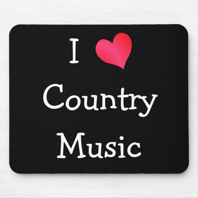 Alfombrilla De Ratón Amo la música country (Frente)