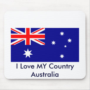 Alfombrilla De Ratón Amo la plantilla de bandera de Australia de mi paí