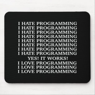 Alfombrilla De Ratón Amo la programación/yo odio programar
