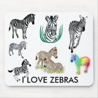 Alfombrilla De Ratón Amo las cebras Mousepad