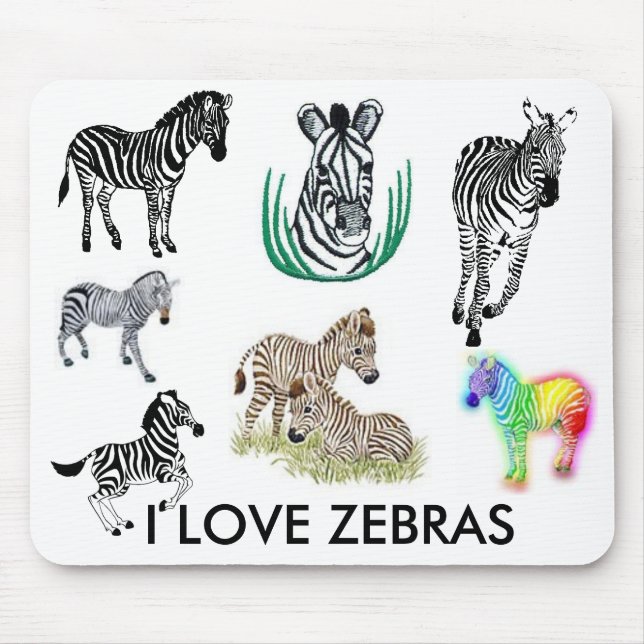Alfombrilla De Ratón Amo las cebras Mousepad (Frente)