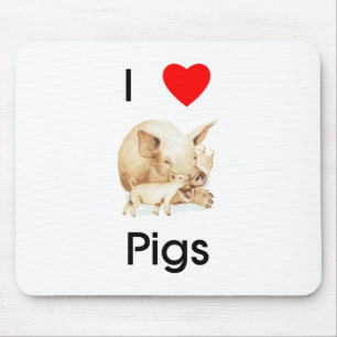 Alfombrilla De Ratón Amo los cerdos Mousepad
