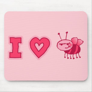 Alfombrilla De Ratón "Amo los insectos" Mousepad en rosa