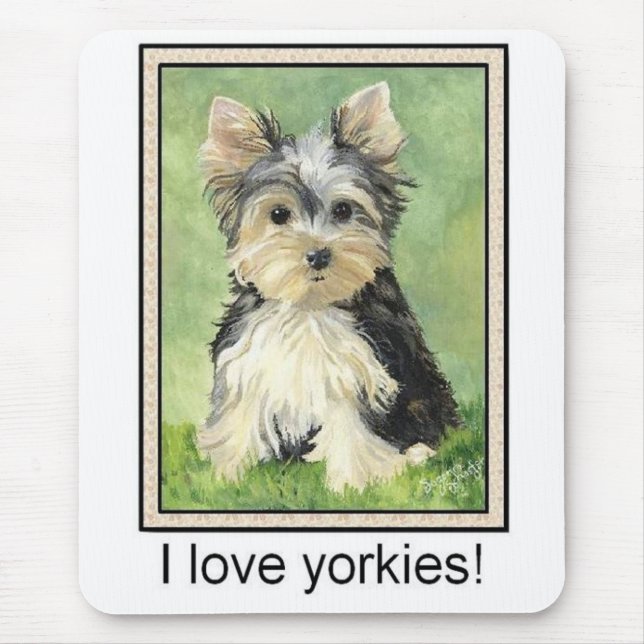 Alfombrilla De Ratón Amo los yorkies Mousepad (Frente)