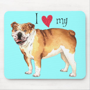 Alfombrilla De Ratón Amo mi Bulldog
