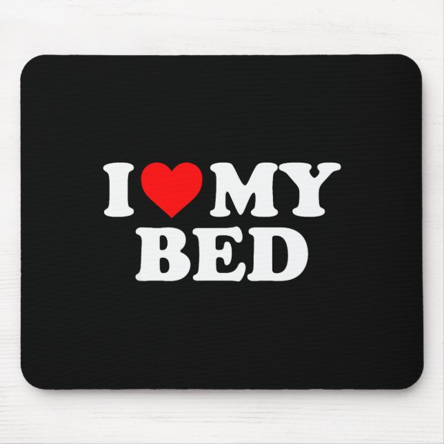 Alfombrilla De Ratón Amo mi cama - Corazón Rojo (Frente)