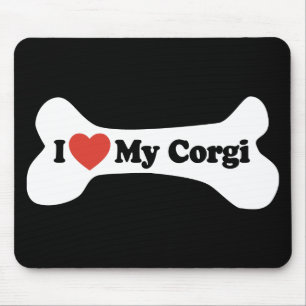 Alfombrilla De Ratón Amo mi Corgi - hueso de perro