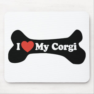 Alfombrilla De Ratón Amo Mi Corgi - Hueso de perro