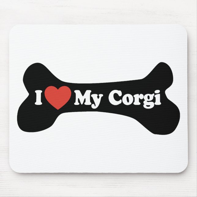 Alfombrilla De Ratón Amo Mi Corgi - Hueso de perro (Frente)
